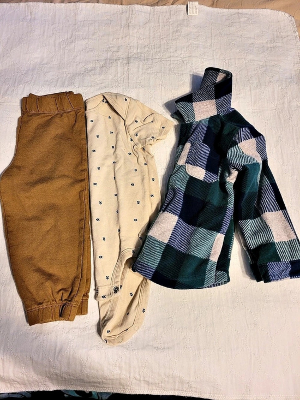 Carter's Plaid 3-Piece Set in Brown & Green, Size 24M